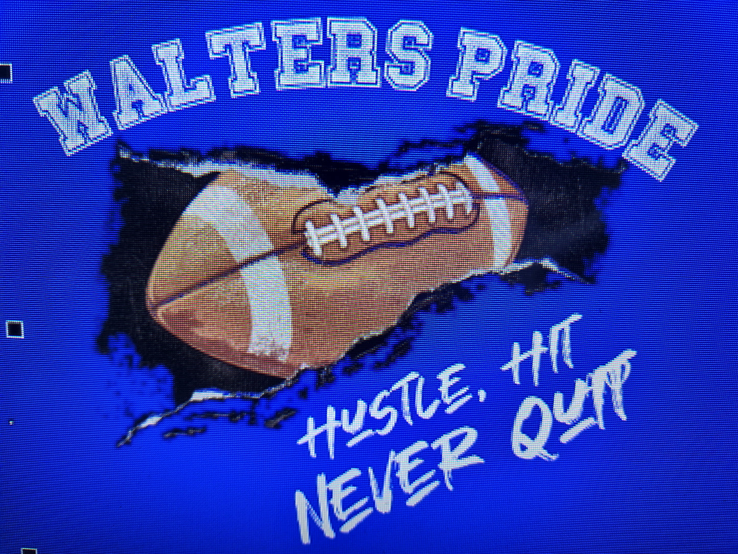 Hustle hit never quit walters blue devils shirt