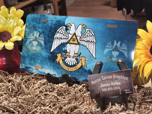 Masonic, Eastern Star, Widows sons license plates.